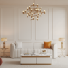 Sophie Common Luxury 3-Seater Sofa with Gold Legs